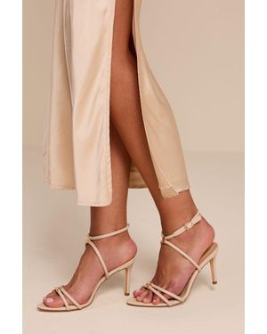 Lulus Baila Ankle Strap High Heel Sandals - Natural