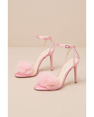 Jessica Simpson Jilria Satin Ankle Strap High Heel Sandals - Pink