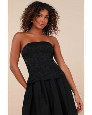 Lulus Chic Consideration Strapless Top - Black