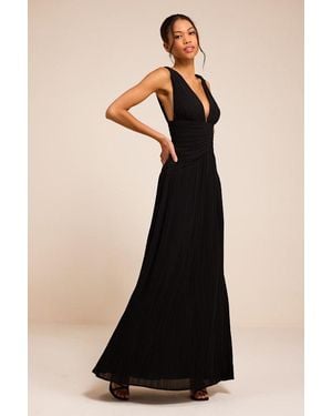 Lulus Kelina Pleated Drop Waist Maxi Dress - Black