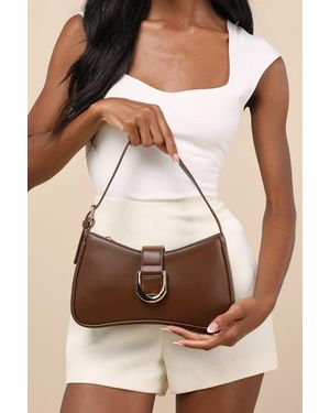 Lulus Oh-So Chic Buckle Shoulder Bag - Brown
