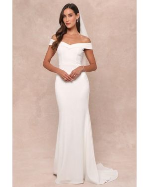 Lulus Arienne Off-The-Shoulder Mermaid Maxi Dress - Natural