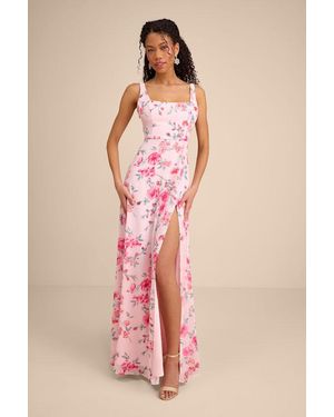 Lulus Remarkable Arrival Floral Sleeveless Maxi Dress - Pink