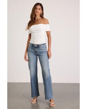 Daze Denim Keeper Medium Wash Low-Rise Straight Jeans - Blue