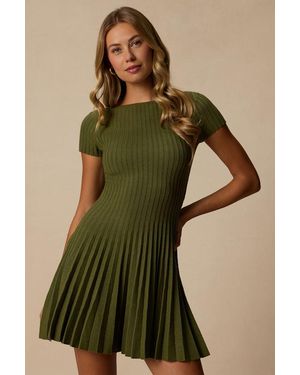 Lulus Sarielle Pleated Jumper Mini Dress - Green