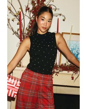 Lulus Abbott Rhinestone Sleeveless Sweater - Black