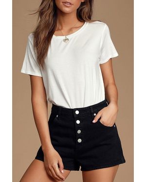 Lulus Basics Skyra T-Shirt Bodysuit - Brown