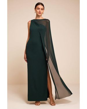 Lulus Stassi Asymmetrical Cape Maxi Dress - Multicolour