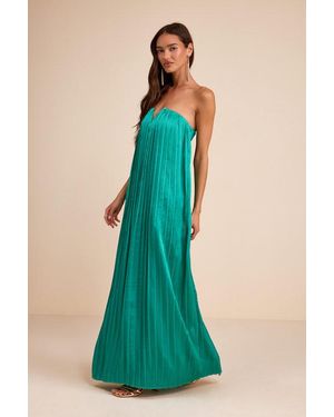 nyrah berry red satin pleated strapless maxi dress Lulus Nyrah Satin Pleated Strapless Maxi Dress in Red