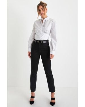 Jbd. Certified Coolest High-Rise Straight Leg Cropped Jeans - White