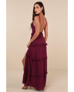 Lulus Avalie Tiered Bustier Maxi Dress in Black | Lyst