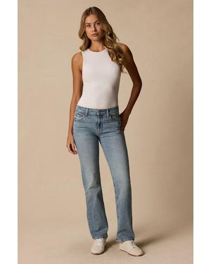 Daze Denim Rebel Medium Wash Mid-Rise Straight Jeans - Blue