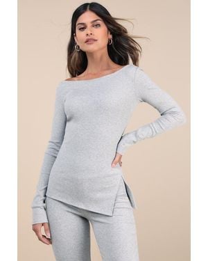 Frankie's Bikinis Talia Ribbed Long Sleeve Top - White