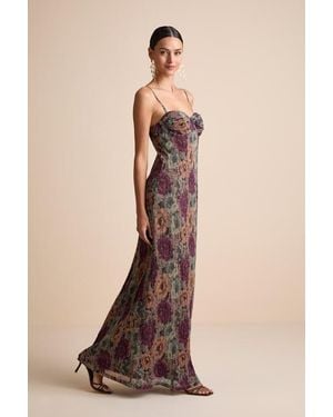 Lulus Kendlyn Multi Floral Plisse Maxi Dress - Natural