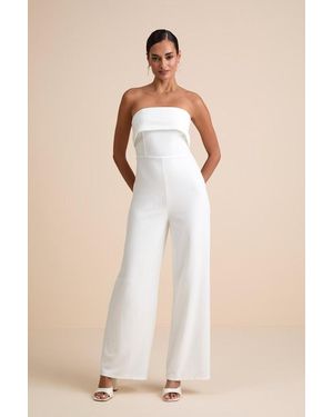 Lulus Carmo Strapless Straight Leg Jumpsuit - Natural