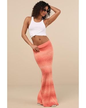 Lulus Impressively Popular Ombre Knit Midi Skirt - Brown
