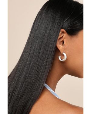 Lulus Mirelha Matte Hoop Earrings - Black