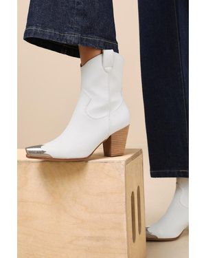 Lulus Naiya Western Ankle Boots - Natural