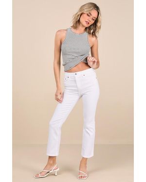 Daze Denim Shy Girl High-Waisted Cropped Flare Jeans - Natural
