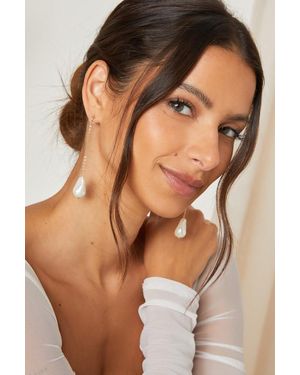 petit moments Wren 14Kt And Pearl Drop Earrings - Brown