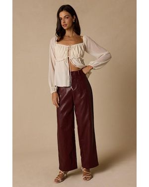 Lulus Markie Faux Leather Trousers - Brown