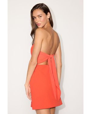 Lulus Nadine Bright Strapless Tie-Back Mini Dress - Red