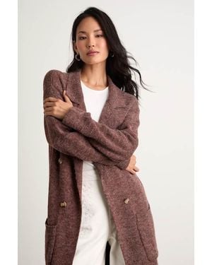 Lulus Cuddle Club Marled Long Sleeve Coatigan - Brown