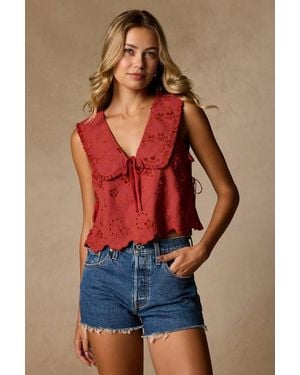 Lulus Shani Embroidered Collared Tank Top