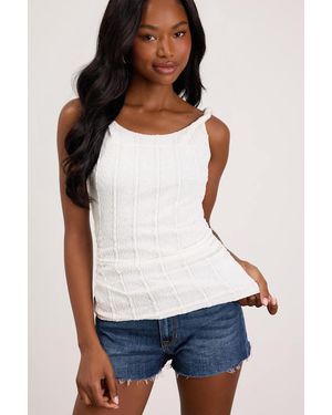 Lulus Roan Lace Twist Strap Tank Top - White