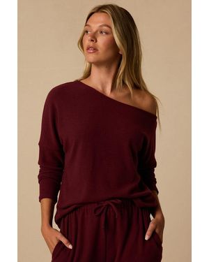 Lulus Dressed To Chill Ribbed Long Sleeve Top - Red