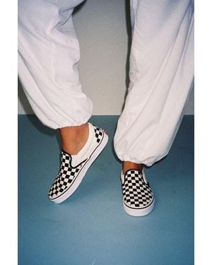 Vans Classic & Checkerboard Slip-On Sneakers - White