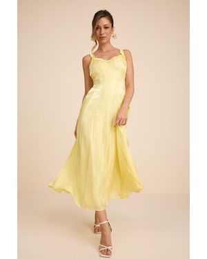 Lulus Marlana Sleeveless Ruffled Midi Dress - Yellow