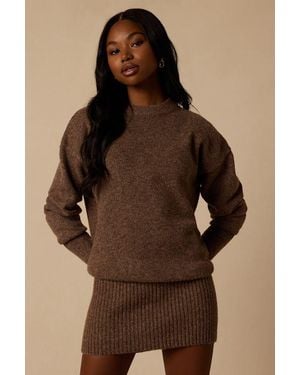 Lulus Darcy Heather Jumper Dress - Brown