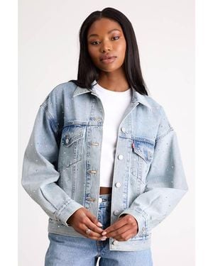 Levi's '90S Trucker Light Wash Rhinestone Denim Jacket - Blue