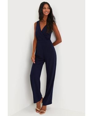 Lulus Kiska Lace Wide-Leg Jumpsuit - Blue