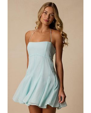 Lulus Sophrina Halter Mini Dress - Blue