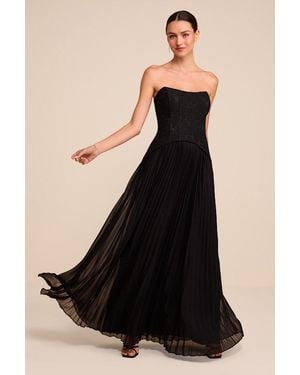 Lulus Olivia Strapless Bustier Maxi Dress - Black