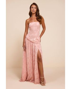 Lulus Allison Floral Burnout Drop Waist Maxi Dress - Pink