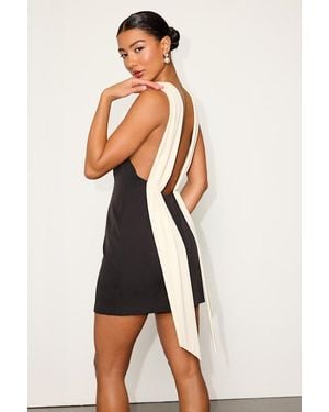 Lulus Sandri And Cream Backless Bodycon Mini Dress - White