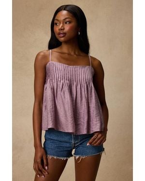 Lulus Lecky Pleated Babydoll Tank Top - Purple