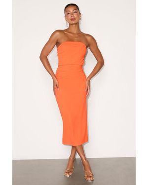 Lulus Valera Light Jersey Knit Column Midi Dress - Orange