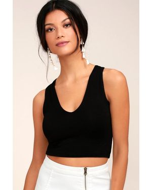 Lulus Basics Feel Like Dancing Crop Top - Black