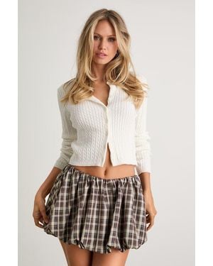 Lulus Marylu Cable Knit Cardigan Jumper Top - White