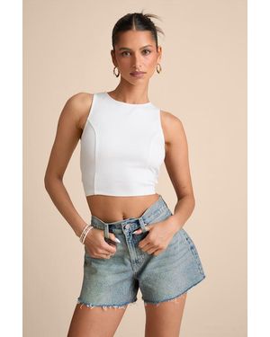 Just Black Audrea Medium Wash A-Line High-Rise Shorts - Blue
