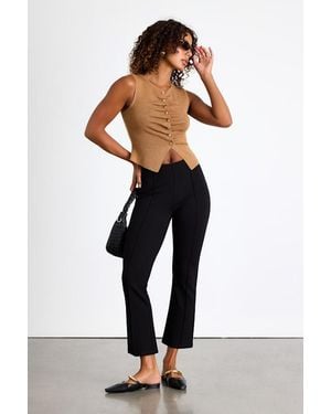 Lulus Quinn Seamed Mid-Rise Cropped Flare Pants - White