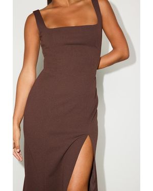 Lulus Davana Dark Cutout Midi Dress - Brown