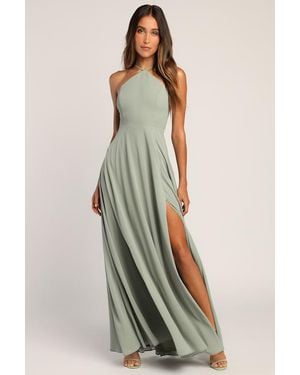 Lulus Absolutely Breathtaking Sage Brush Maxi Dress - Green