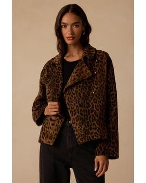 Lulus Ramona Leopard Faux Fur Jacket - Brown