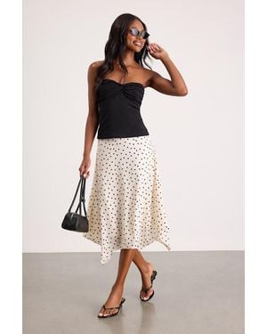 Lulus Saprina Polka Dot Mid-Rise Midi Skirt - Pink