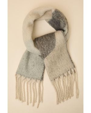 Lulus Elnora And Abstract Oversized Fringe Scarf - Natural